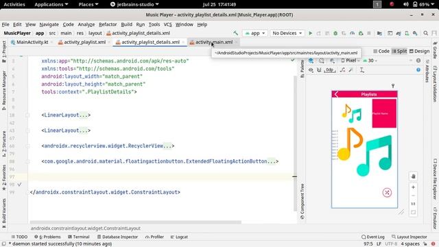 71.Playlist Details UI Design | Music Player Application | Android Development Kotlin in Hindi смотреть онлайн