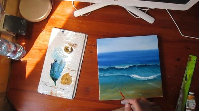 Как нарисовать море,волну,чаек. смотреть онлайн