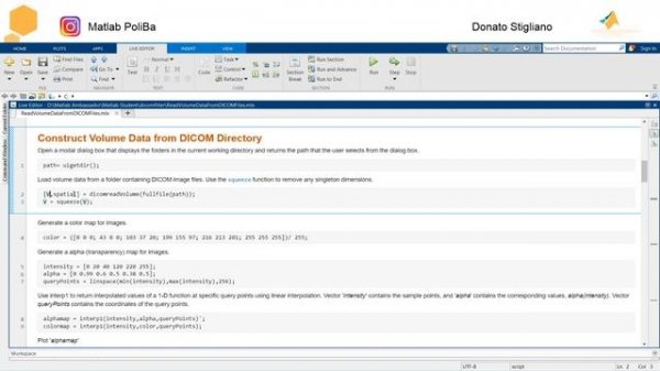 DICOM data management and 3D visualization in MATLAB
