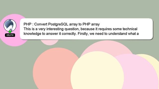 PHP : Convert PostgreSQL array to PHP array смотреть онлайн