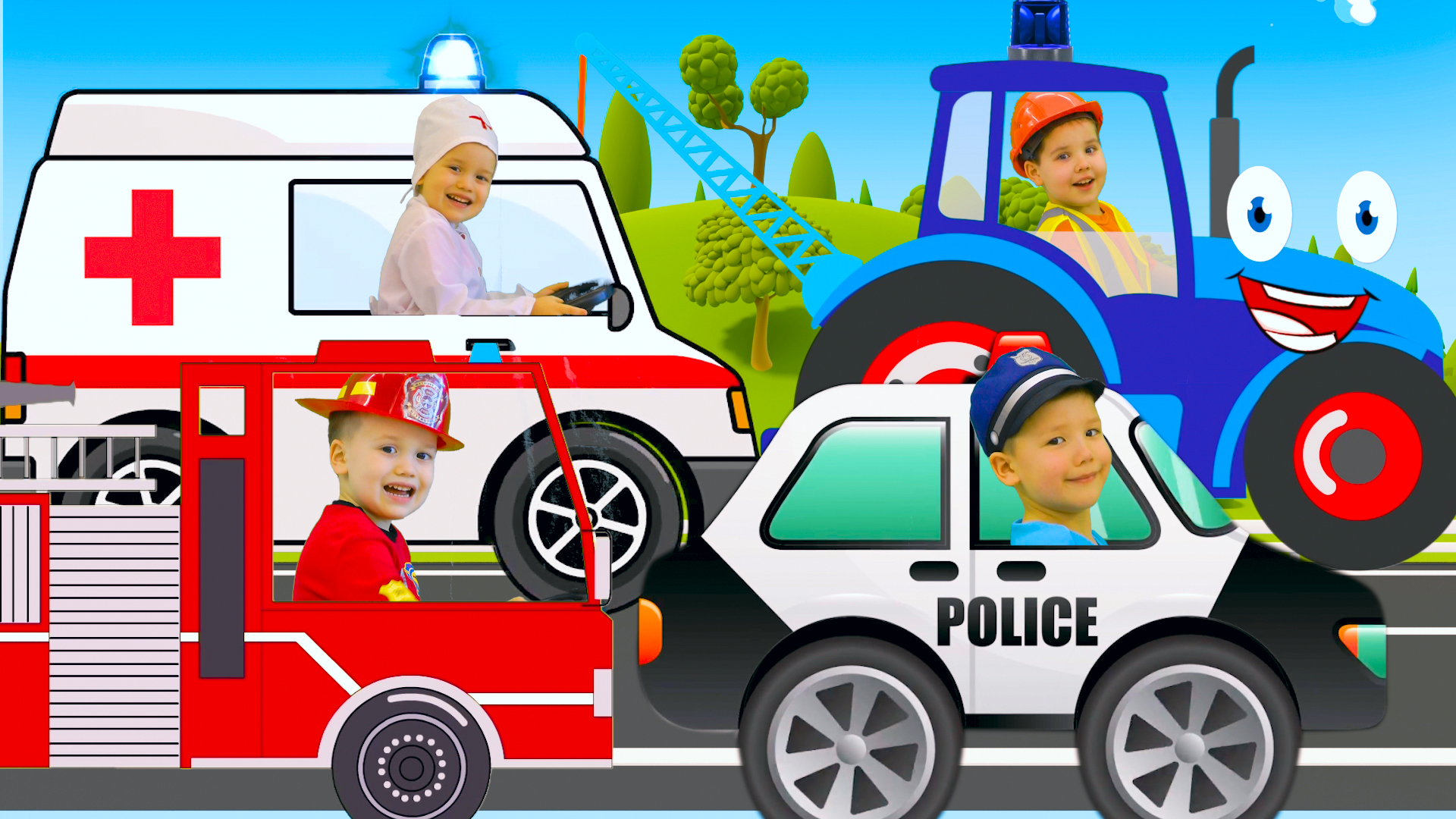 Синий трактор Песенки для детей Машинки спешат на помощь Ремонт трактора смотреть онлайн