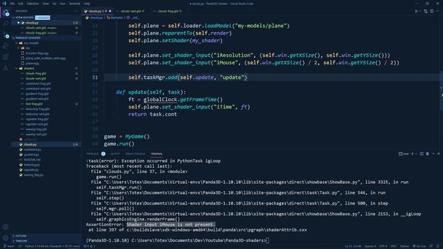 Panda3D GLSL shader programming #06 - shadertoy shaders смотреть онлайн
