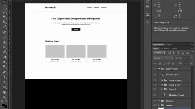Learn How To Make A Simple Web Design Layout Using Photoshop #3 смотреть онлайн
