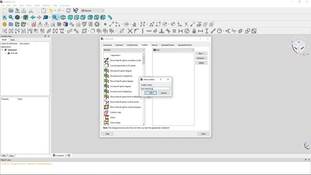 FreeCAD 0.19 QUICK TIP - Extend the PART Toolbar with additional tools (Sketch, Array) смотреть онлайн