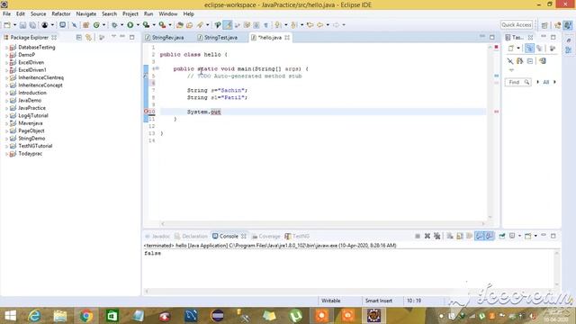 Java Prog. Tutorial | Easy to Learn | Use the equals() method to check two strings are equal or not смотреть онлайн