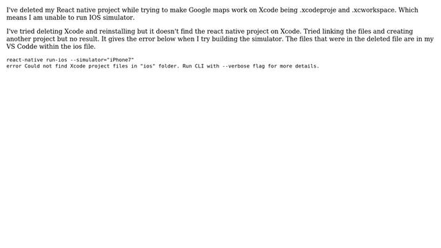 React native project deleted on xcode, can't run "run-ios react-native" смотреть онлайн
