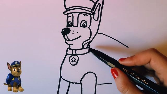 How to draw Chase from Paw Patrol☆Как нарисовать Гонщика (Чейз) из Щенячий Патрулъ смотреть онлайн