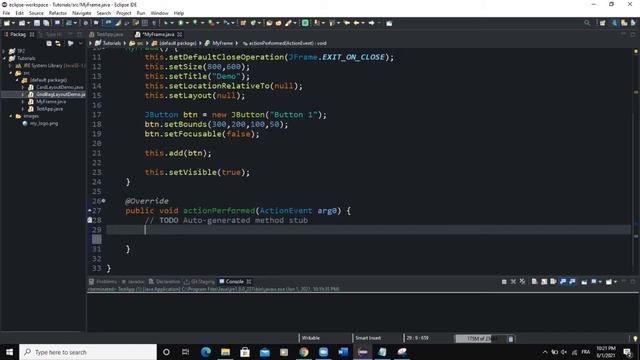 Java GUI Tutorial #17 - Event Handling In Java GUI Using ActionListener Interface смотреть онлайн