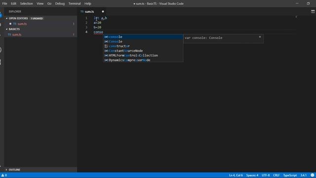 TypeScript First Program смотреть онлайн