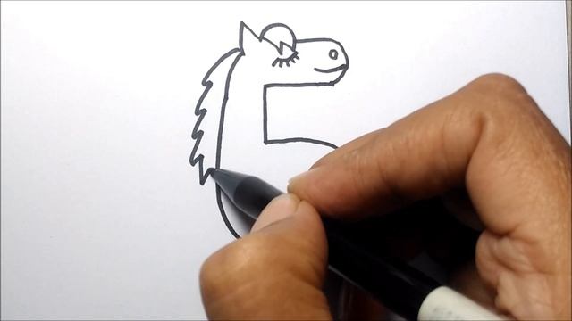 How To Draw a CARTOON HORSE Using Number 5 – Very Easy and Fun Doodle Art ✔ смотреть онлайн
