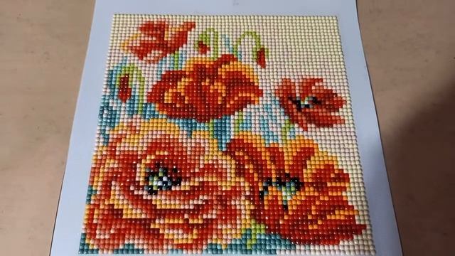 #Алмазнаямозсйка готовая работа. Маки смотреть онлайн