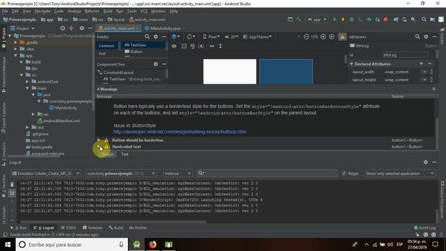 Android Studio: Programando un botón que manda un mensaje al Log смотреть онлайн