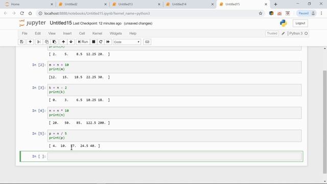 Operations with Scalars on numpy Arrays смотреть онлайн