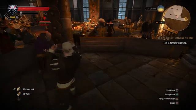The Witcher 3: Geralt loses to Madman Lugos in a fist fight смотреть онлайн