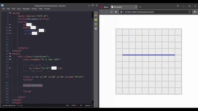 Create a line with SVG using the text editor ( the line element ) смотреть онлайн
