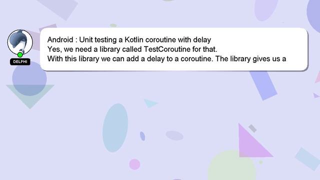 Android : Unit testing a Kotlin coroutine with delay смотреть онлайн