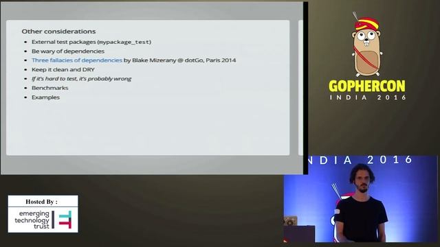 Gophercon India 2016 - Testing in Go by Gabriel Aszalos смотреть онлайн