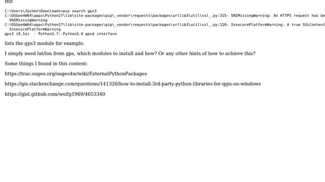 GIS: Accessing GPS from QGIS 2.14.1/Python 2.7 /Windows10 смотреть онлайн