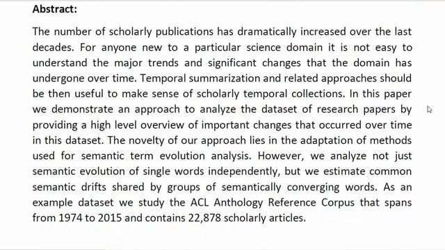 Change Oriented Summarization of Temporal Scholarly Document Collections by Semantic Evolution смотреть онлайн