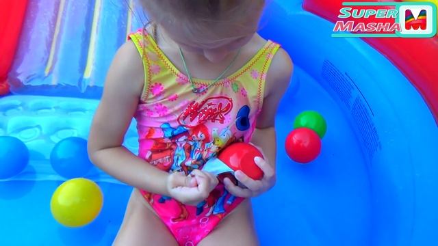 ✿ Бассейн с сюрпризами ТАЧКИ, шарики и 3D Яйцо игрушки Pool surprises ball CARS eggs смотреть онлайн