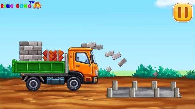 Video Game For Toddlers - Car game: Excavator, Crane, Truck | BingBong TV - Best Android Gameplay смотреть онлайн