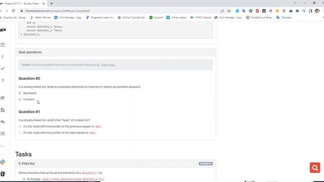 0x17.C Doubly linked lists - Quiz. смотреть онлайн
