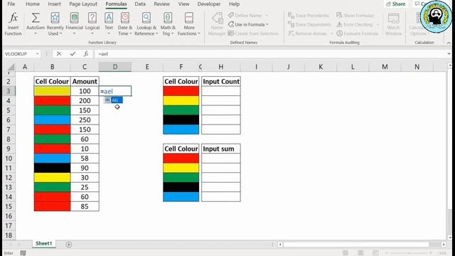 Count & Sum Colored Cells in Excel without VBA | Count by cell Color | How to Count Colored Cells смотреть онлайн