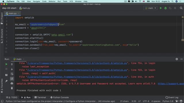 Day 32 - Intermediate+ Send Email (smtplib) & Manage - 2 How to Send Emails with Python using SMTP смотреть онлайн