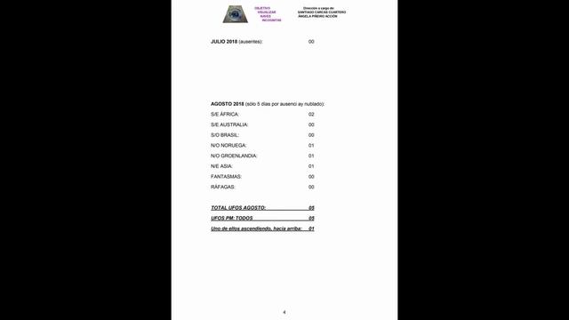 OBJETIVO VISUALIZAR NAVES INCOGNITAS – INFORME Nº 19 -ESTADÍSTICAS OVNI 2018--16-07-2020 - BENICARL