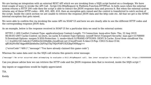 Salesforce: Unable to process HTTP return codes except 200 смотреть онлайн