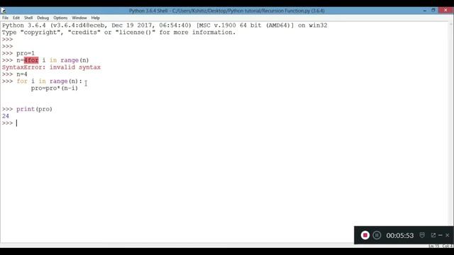 Recursive Function in Python in Hindi (Python Course in Hindi) смотреть онлайн