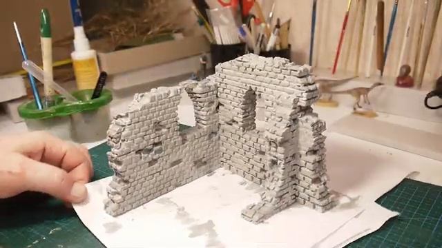 Как сделать руины своими руками для диорамы. / How to make ruins for a diorama. смотреть онлайн