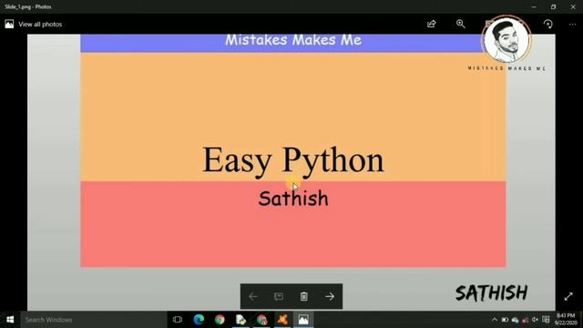 Learn Python Easily | PART - 1 | TAMIL | Mistakes Makes Me | Sathish смотреть онлайн