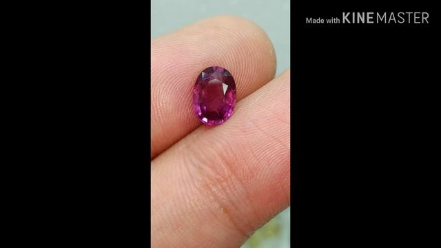 RG89 - 1.89 Ct Oval Cut 8.7x6.3 mm Natural Purplish Red Rhodolite Garnet Africa unheated смотреть онлайн