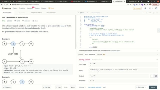 Leet Code Question Linked List: Delete Node in a Linked List смотреть онлайн