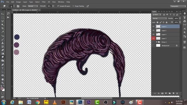 Digital Hair Painting in Photoshop | Smudge tool | RK Graphics Barbil смотреть онлайн