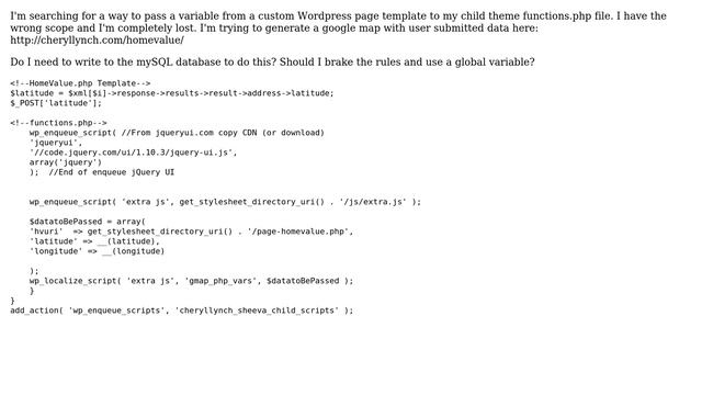 Wordpress: How to pass a variable from a template page to the child theme functions.php? смотреть онлайн