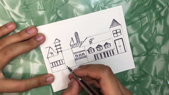 How to draw a building sketch || ballpoint pen drawing. смотреть онлайн