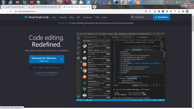 Télécharger & Installer XAMPP et VSCode смотреть онлайн