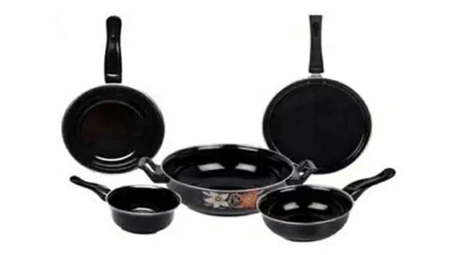 COOKWARE SET (BLACK) 5 Piece ??? #HOME_APPLIANCES #KITCHEN_KING #KITCHEN_SET #COOKWARE_SET