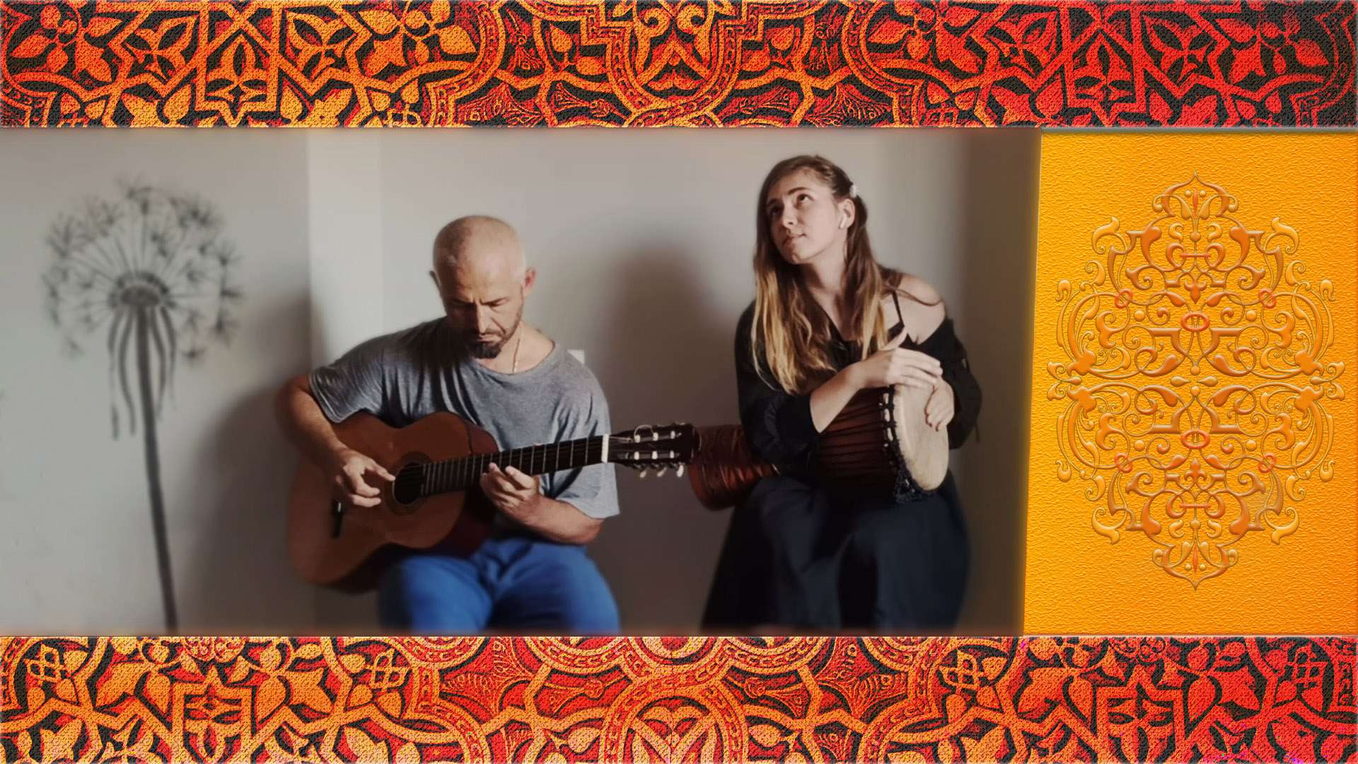 Musical improvisation || Father and daughter | guitar and djembe смотреть онлайн