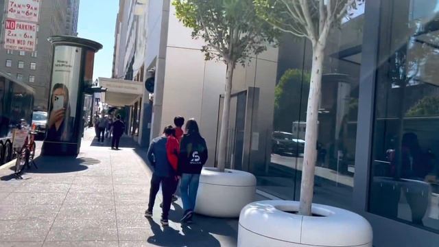 San Francisco ,Union Square, Downtown,Famous Store ,Hermes ,Westfield, Shopping ,Walking tour. смотреть онлайн