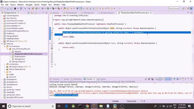 Spring Bean Life Cycle BeanPostProcessor смотреть онлайн
