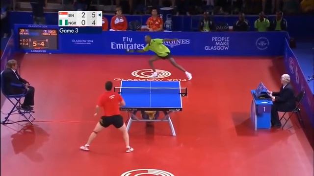 Потрясный розыгрыш в настольном теннисе
