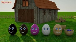 Учим цвета Разноцветные яйца на ферме Trim