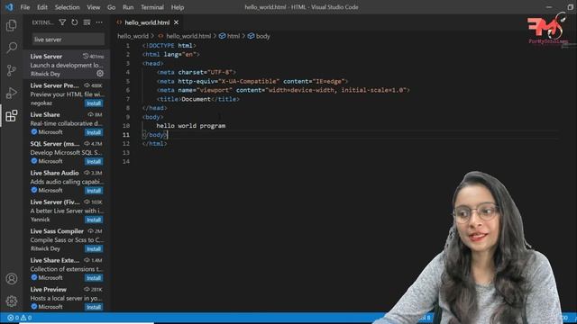 Hello World Program in HTML | Installation of VS Code | HTML Tutorial | Web Development Course #3 смотреть онлайн