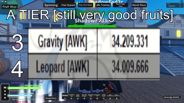 [AOPG] BEST FRUIT TIER LIST! A One Piece Game | Roblox смотреть онлайн