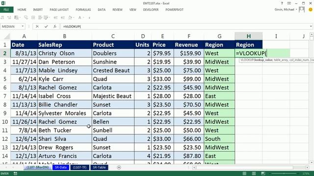 Excel Magic Trick 1107: VLOOKUP To Different Sheet: Sheet Reference, Defined Name, Table Formula? смотреть онлайн