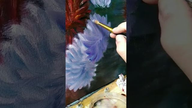 это не актинии. это астры). картина на холсте. мксло #рисовать #холст #рисую смотреть онлайн