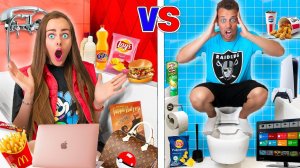 24 ЧАСА В ВАННЫХ ЧЕЛЛЕНДЖ! НОЧЬ В ТУАЛЕТЕ с Парнем! Справимся ли мы?!